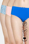 Zivame Anti-Microbial Low Rise Full Coverage Hipster Panty (Pack of 3) - Multicolor — thumbnail 1